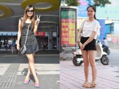 2017湖南长沙夏天街拍美女图片 满街长腿美妞笑容甜