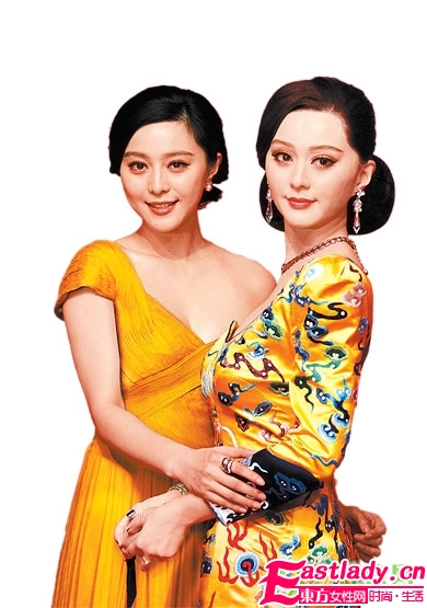 范冰冰 龙袍装 蜡像真人哪个美
